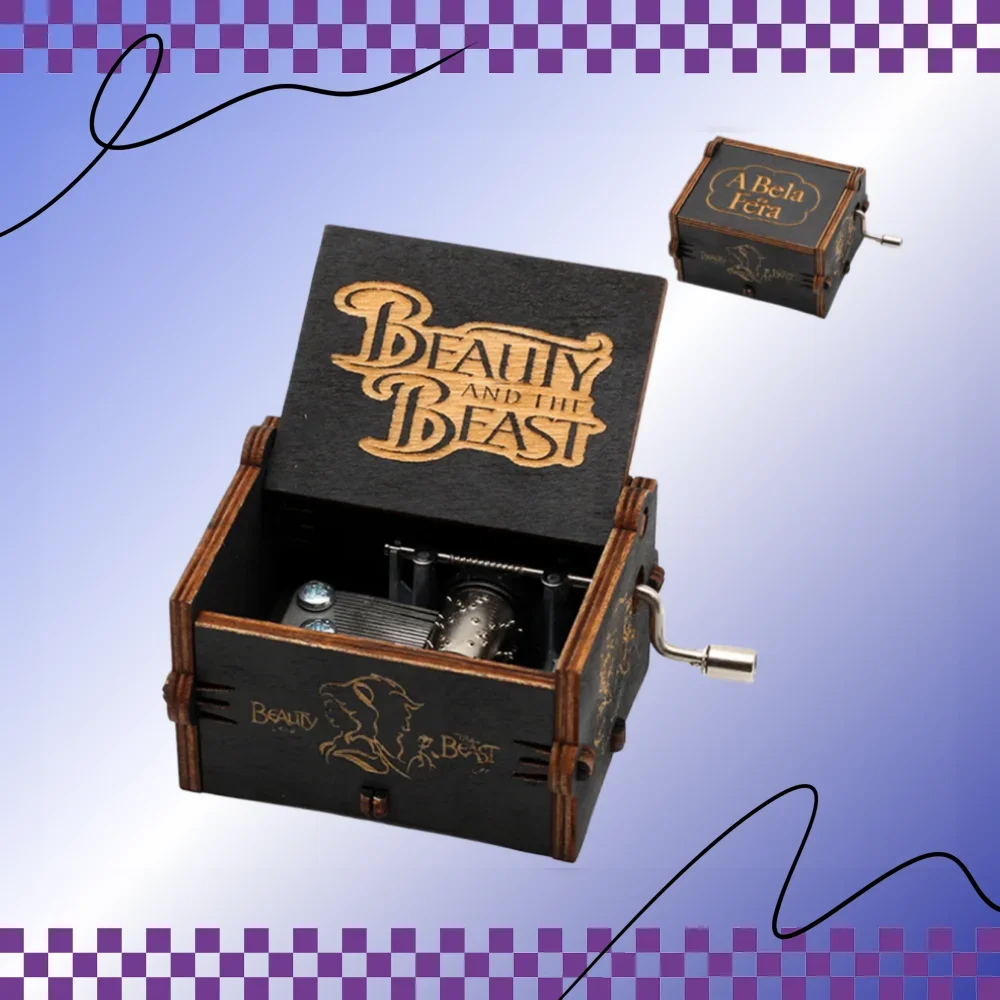 Adornos de caja de música de madera, tallas clásicas, cajas de música con manivela, manualidades navideñas, regalos, regalos