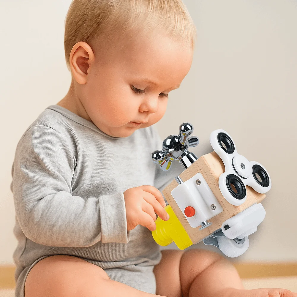 木製教育感覚ボードパズル多面体幼児ビジーキューブボード親子インタラクティブ DIY
