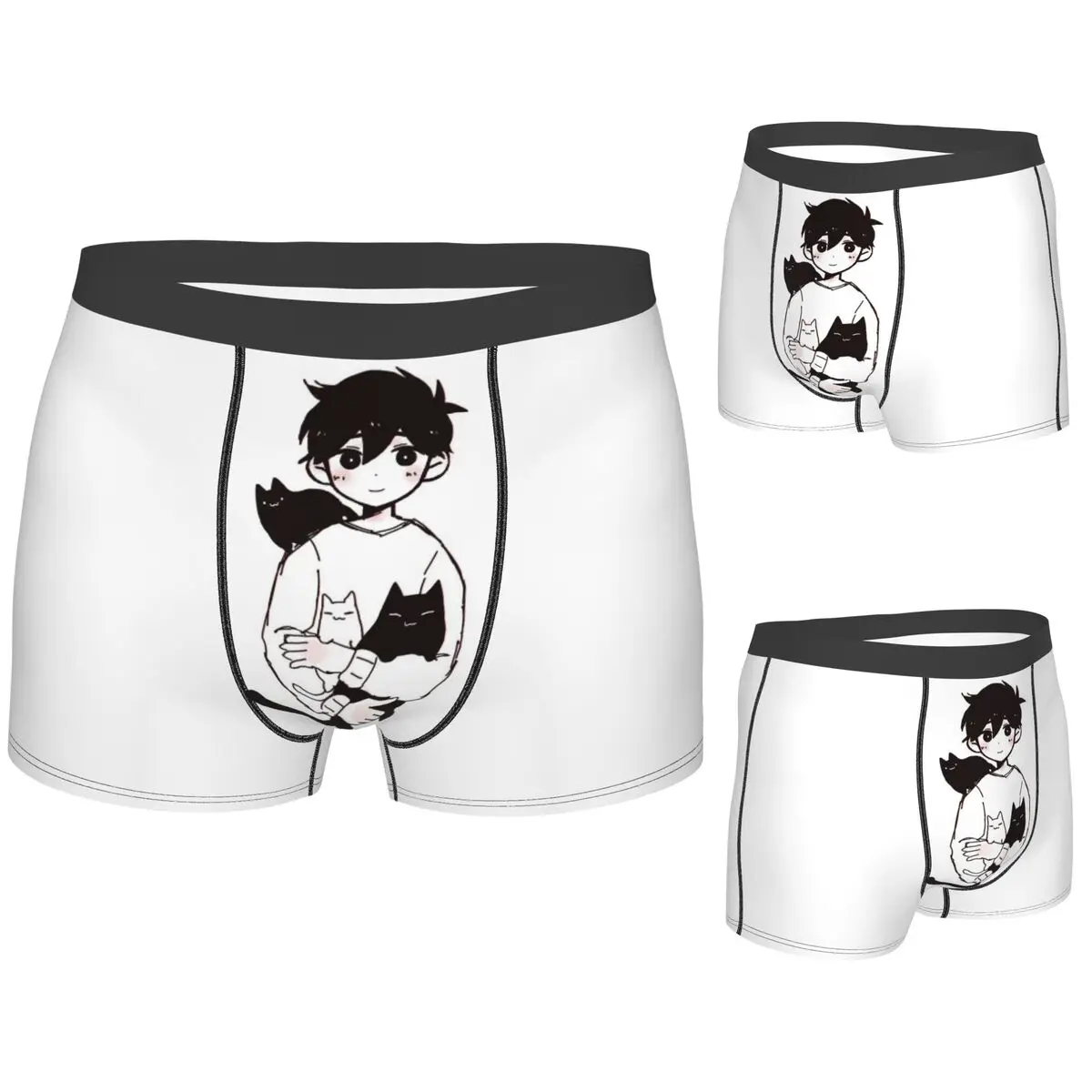

Трусы-боксеры, шорты Omori Sunny And Mewo, мужские удобные трусы для Homme, мужской подарок бойфренду