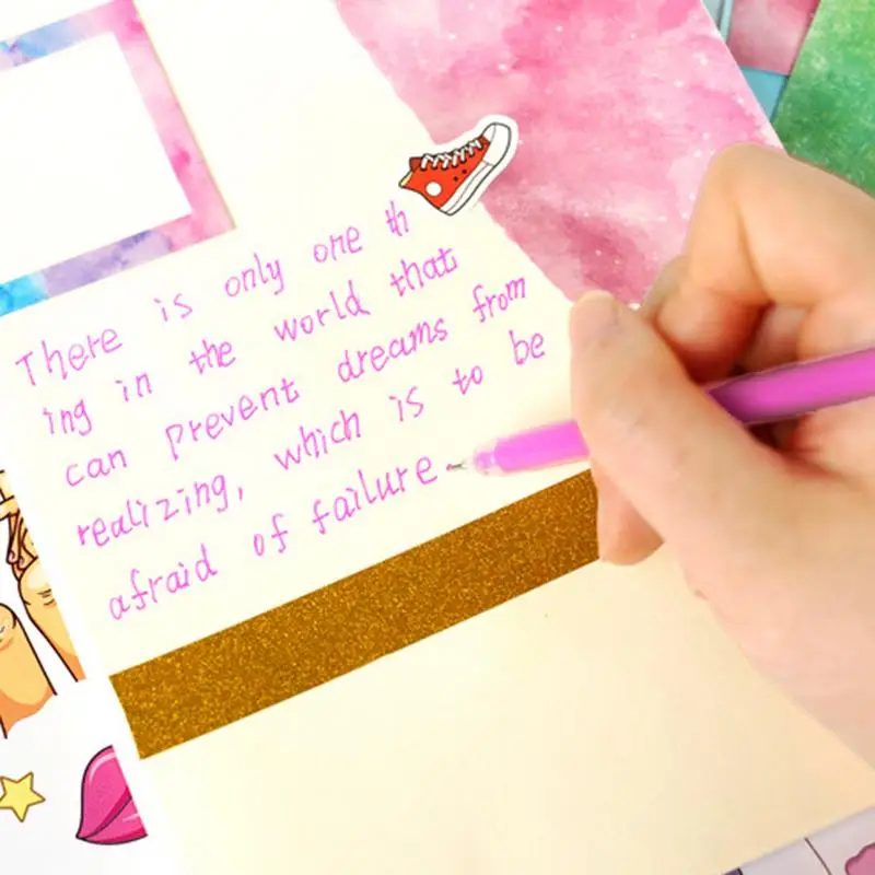 ชุดอุปกรณ์สมุดติดรูปสุดสร้างสรรค์งานฝีมือสมุดภาพชุดเครื่องเขียนสำหรับเด็กมีเอกลักษณ์อุปกรณ์ไดอารี่ของเล่น