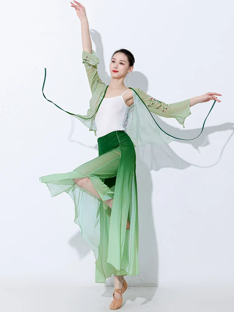 Costumi di danza classica donne sari Body Rhyme Floating danza cinese pratica vestiti donne Fan Dance Performance abbigliamento