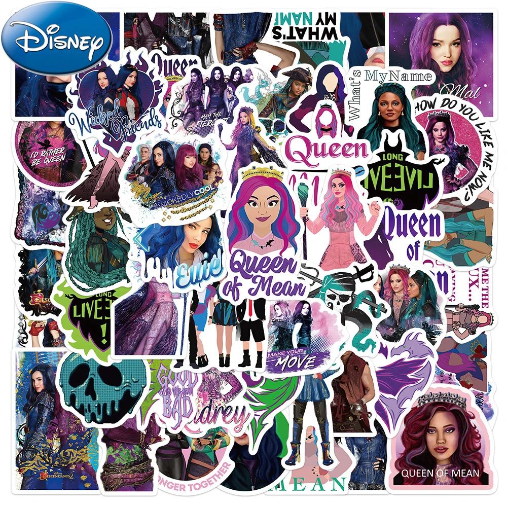 10/30/50PCS Disney Movie Descendants Cartoon Stickers DIY Laptop Luggage Phone Guitar Waterproof Graffiti Decals Classic Kid Toy