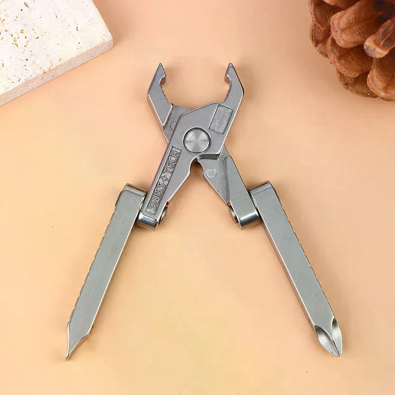 Portable Pocket Mini Stainless Steel Folding Pliers Knife Keychain Screwdriver Combination Kit Outdoor Multifunction Tool