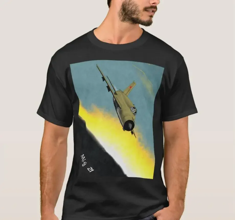 CCCP Russia Mig 21 Fighter Soviet Interceptor Men T-Shirt Short Sleeve Casual 100% Cotton Shirts