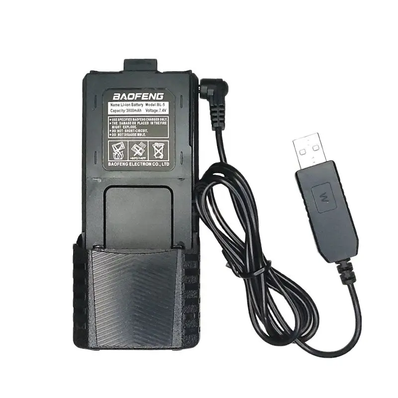 Baofeng UV-5RT Walkie Talkie Battery Spare High Capacity Battery For Baofeng CB Radio Accessories UV-5RA DM-5R UV5RE USB Charger