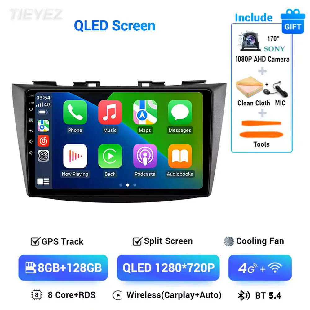 Android 16 autoradio voor Suzuki Swift 4 2011-2017, stereo multimedia videospeler, GPS, draadloze Carplay head unit