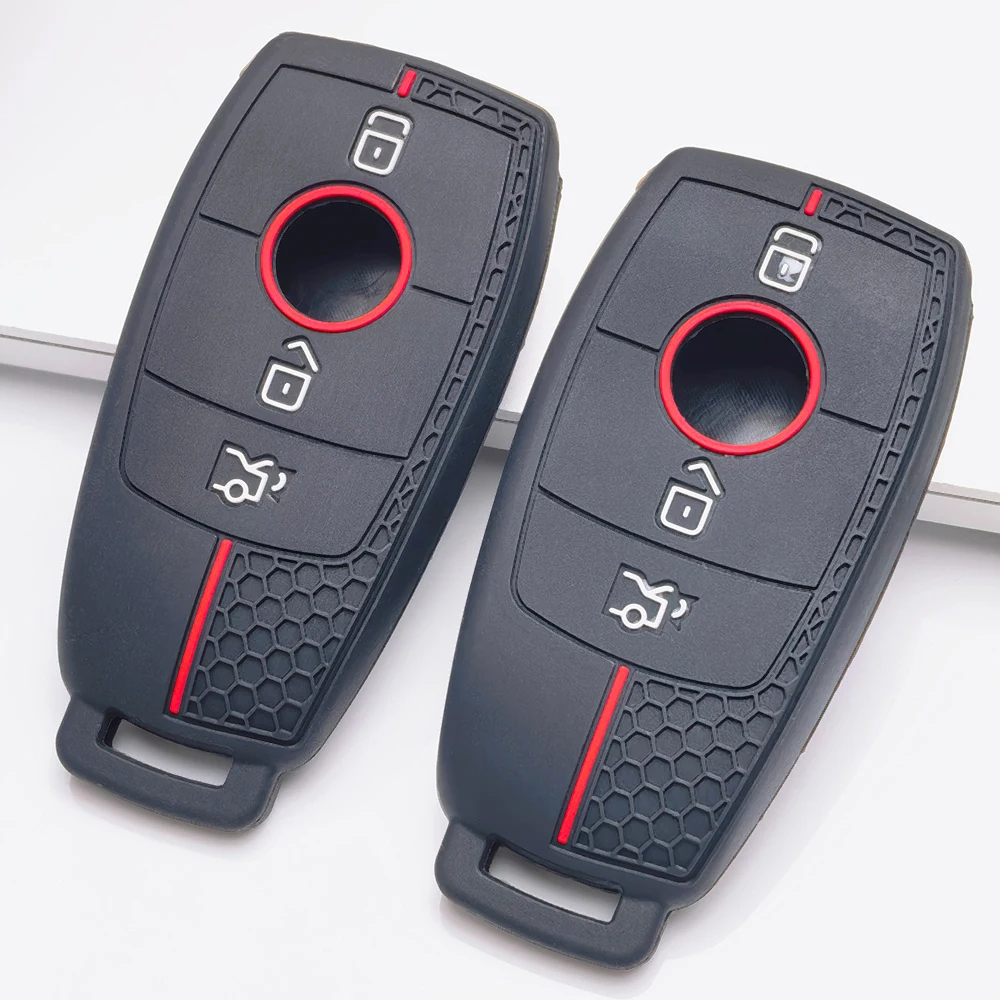 Key Fob Cover for For Mercedes Benz A W177 B W247 C W206 E W213 S W222 GLC GLE GLS CLA GLB GLA Anti-Scratch Shockproof Soft Grip