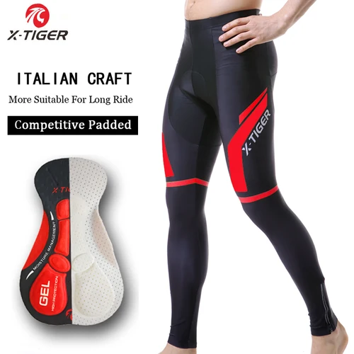 Imagen 2 del producto X-TIGER primavera otoño pantalones de ciclismo Coolmax con almohadilla de gel 5D Pantalon MTB pantalones de bicicleta de carretera de montaña medias de bicicleta