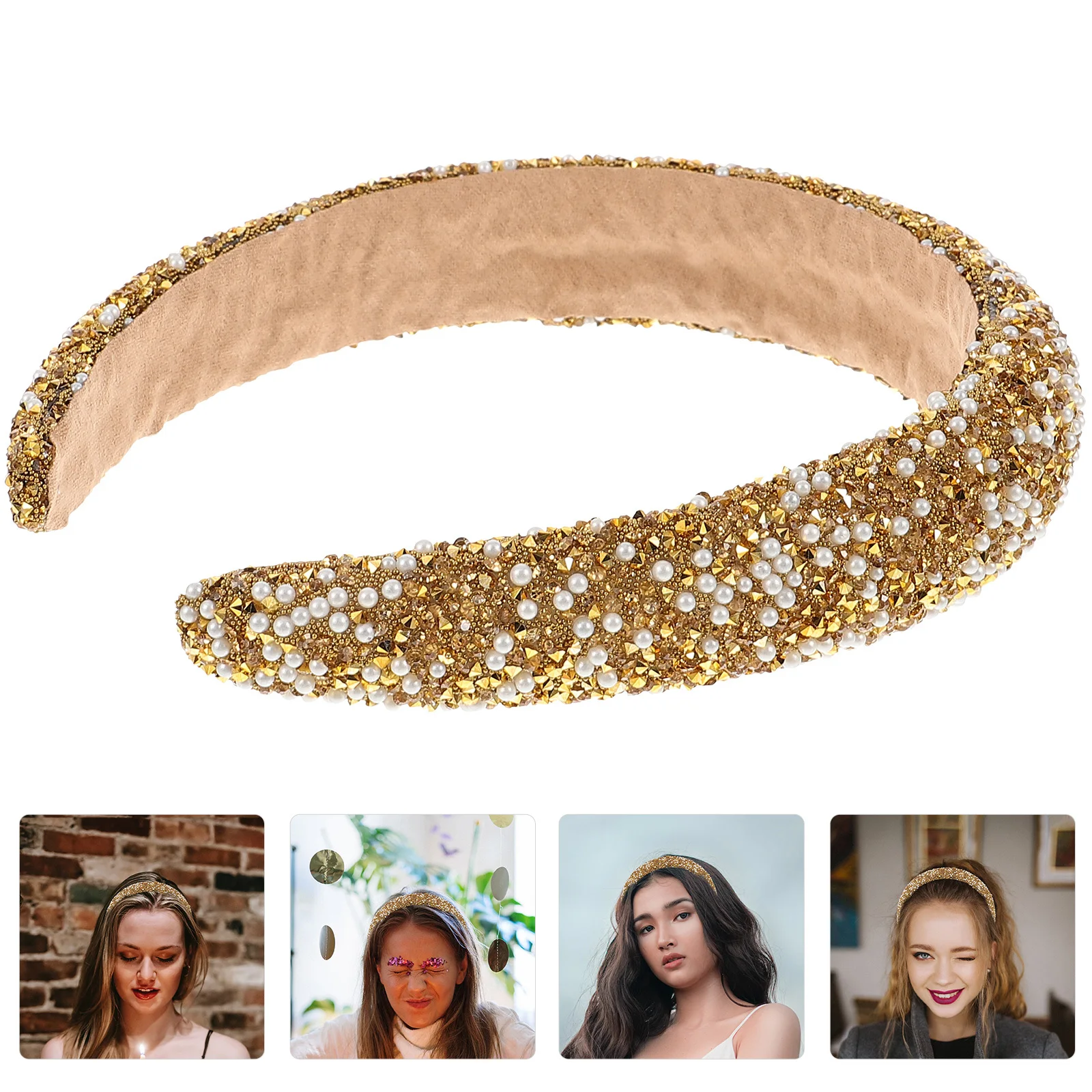 

Color Pearl Hairb Headb s for Women Accessories Comfortable Face Washing Everyday Use Hair Decorations