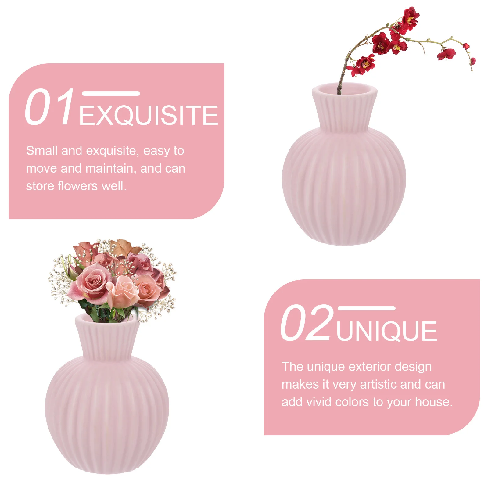 

1Pcs Ceramic Home Vase Decorative Chic Flower Arrangement Holder Unique Artistic Vase Tabletop Ornament for Flower Hydroponics