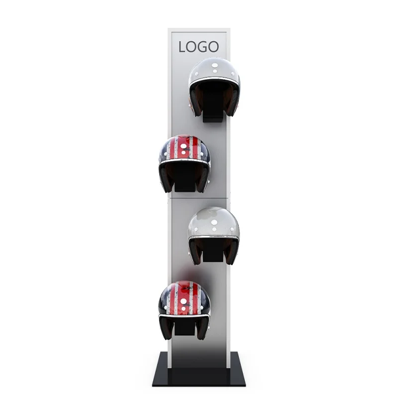 

custom.Factory floor custom logo 4s shop metal black white mixed colors motorcycle helmet display stands rack