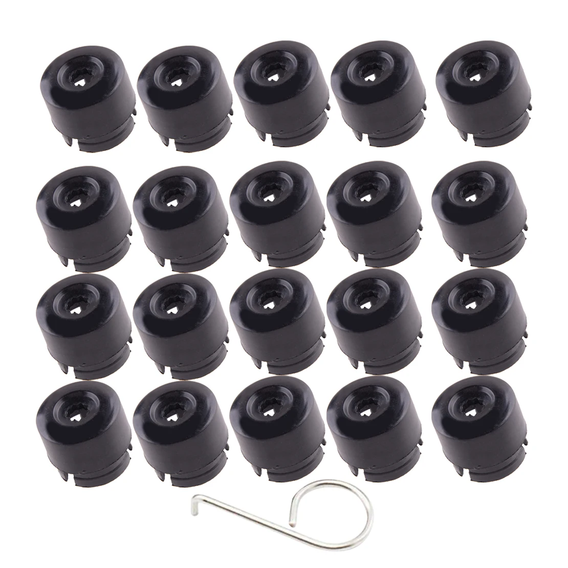 20pcs/set Wheel Lug Nut Bolt Caps Covers Black Fit For VW Transporter Caravelle T5 T6 2003-2020 Waterproof Dustproof Rustproof