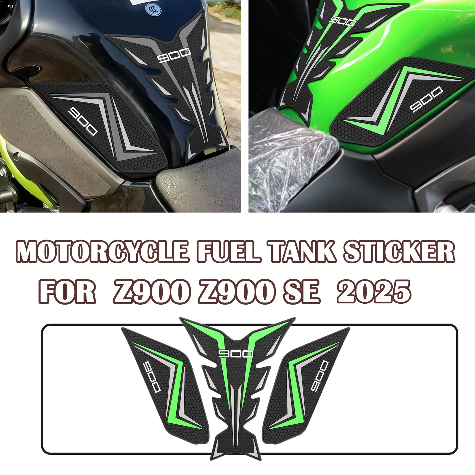 

For Kawasaki Z900 Z900 SE 2025 Motorcycle Accessories Anti Slip Tank Pad Sticker Gas Knee Grip Traction Side Pad fuel tank pad