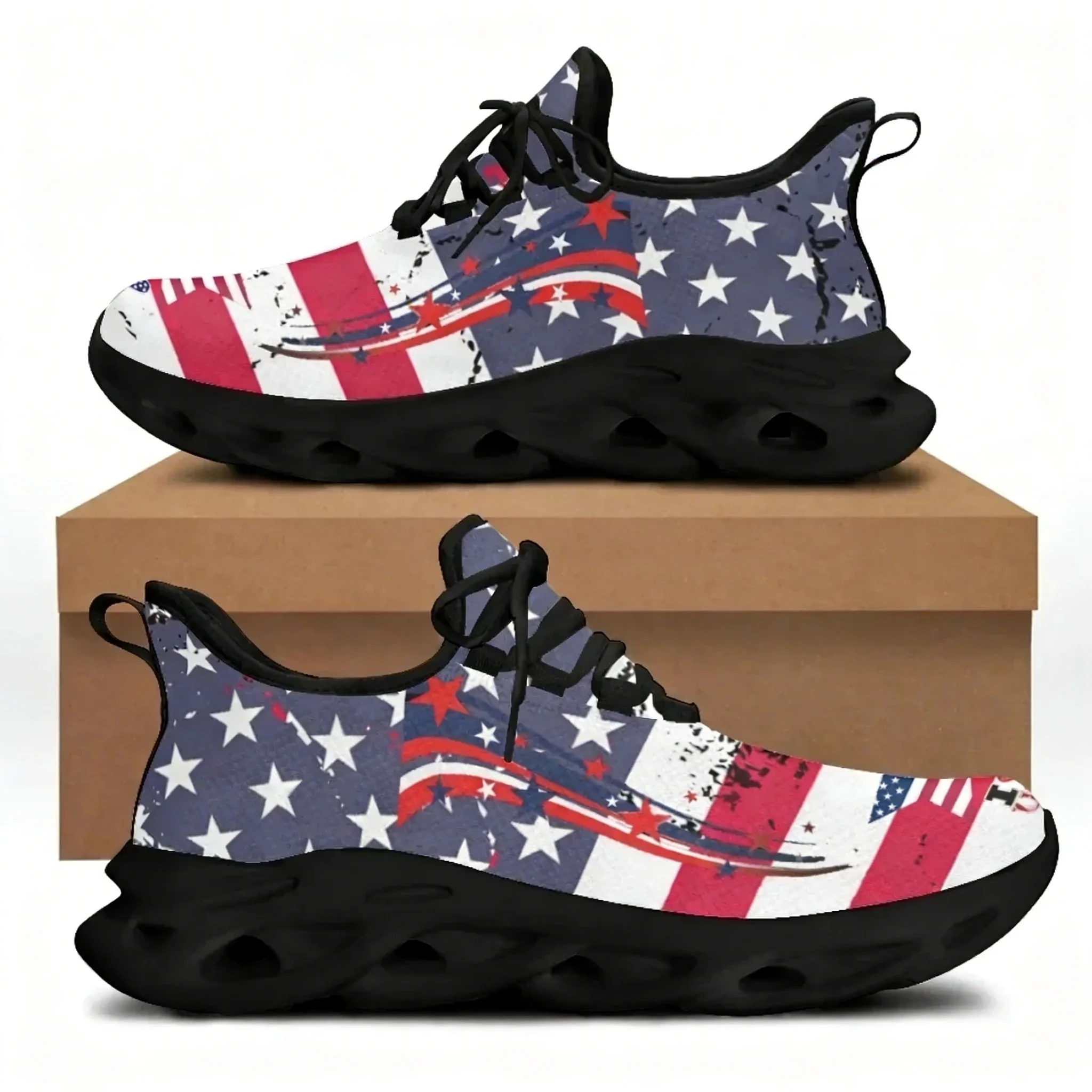 

7.4 American Flag Statue of Liberty Print Flat Shoes for Women Cool Sneaker for Female Spring Summer Woman Footwear