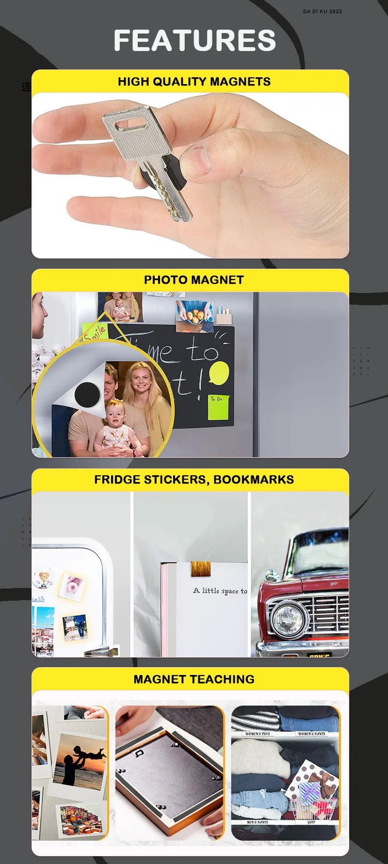 20/50/100PCS Runde Kühlschrank Magnet Selbstklebende Magnetische Blätter für Fotos Diy Handwerk Büro Gummi Weiche magnetische Aufkleber Ho – Detail 6