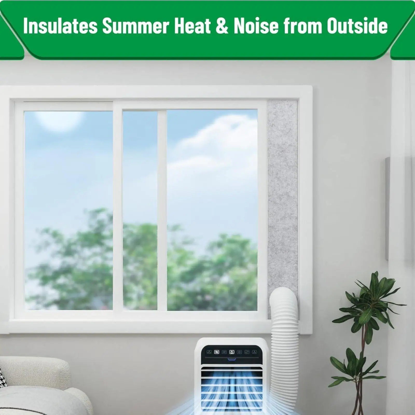 AC Window Seal Panel Insulated Foam Adjustable Kit Window Air Conditioner Insulation Board for Room Home
