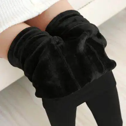 Women's High Waist Thickened Fleece Lined Integrated Warm Pants Extra Long plus Size Cotton Trousers Autumn Winter Base Layer