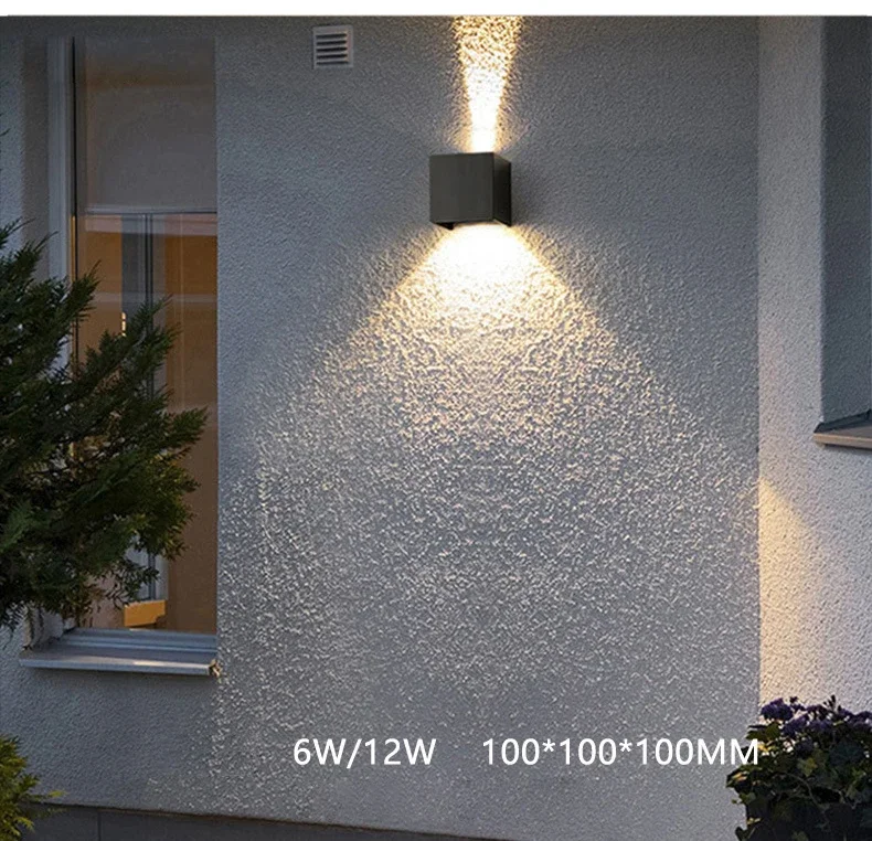 Round Square Modern Wall Lights Garden Porch Ip65 Waterproof Up Down Lighting Outdoor Led Bedroom Lamp Wall Decor