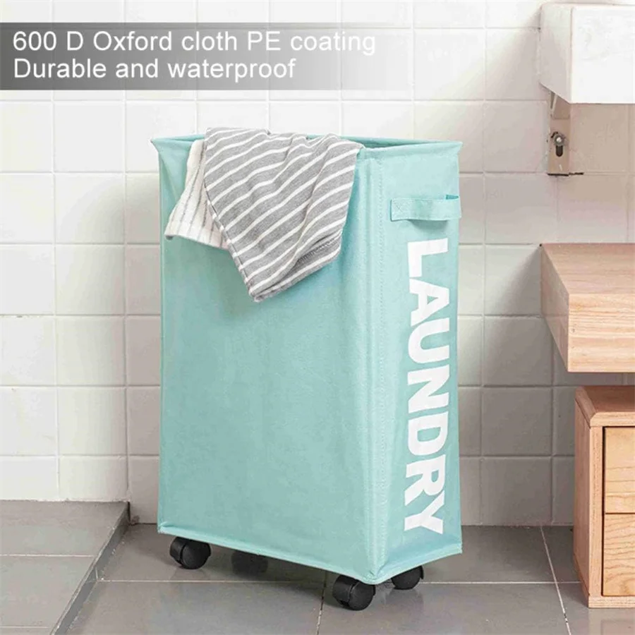 Foldable Laundry Basket Dirty Clothes Basket Clothes Organizer Yoga Storage Basket Home Assortment Box with Wheel Laundry Basket