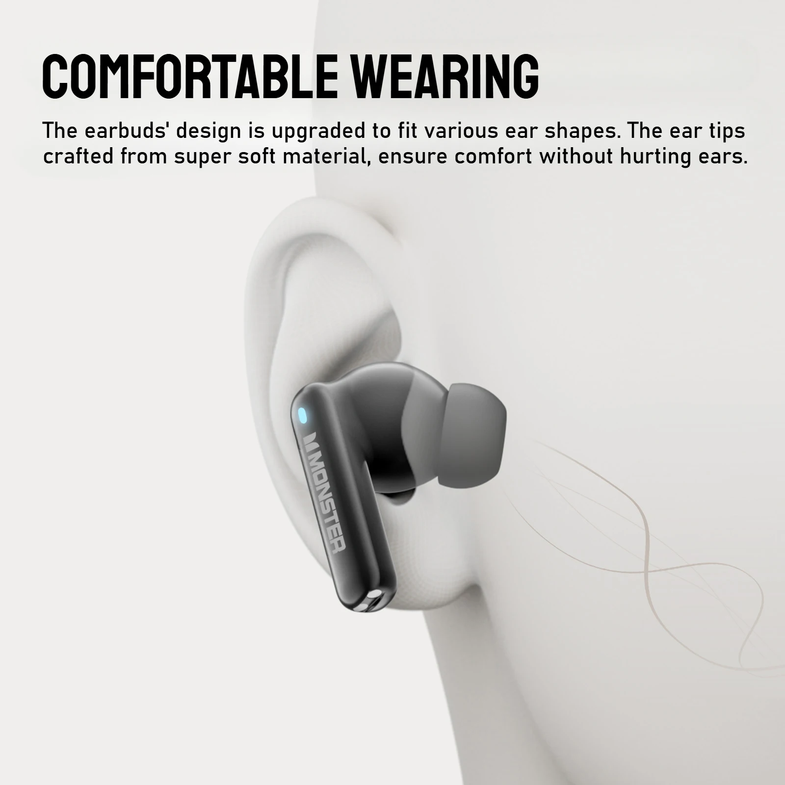 Monster AURA XT02 ANC سماعات بلوتوث 5.4-32dB سماعة رأس بخاصية إلغاء الضوضاء النشطة ألوان متدرجة سماعات أذن لاسلكية TWS