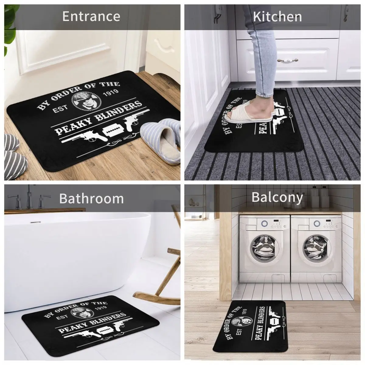 Tappetino personalizzabile per bagno, tappeto di benvenuto, Peaky Blinders, elementi essenziali per la casa, ordine di Peaky Blinders