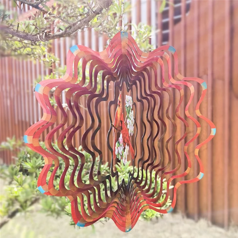 -PQWN Outdoor Wind Spinner For Garden Cardinal Gifts For Women/Men Hanging Lawn Ornaments Wind Sculpture With 3D Visual Effect
