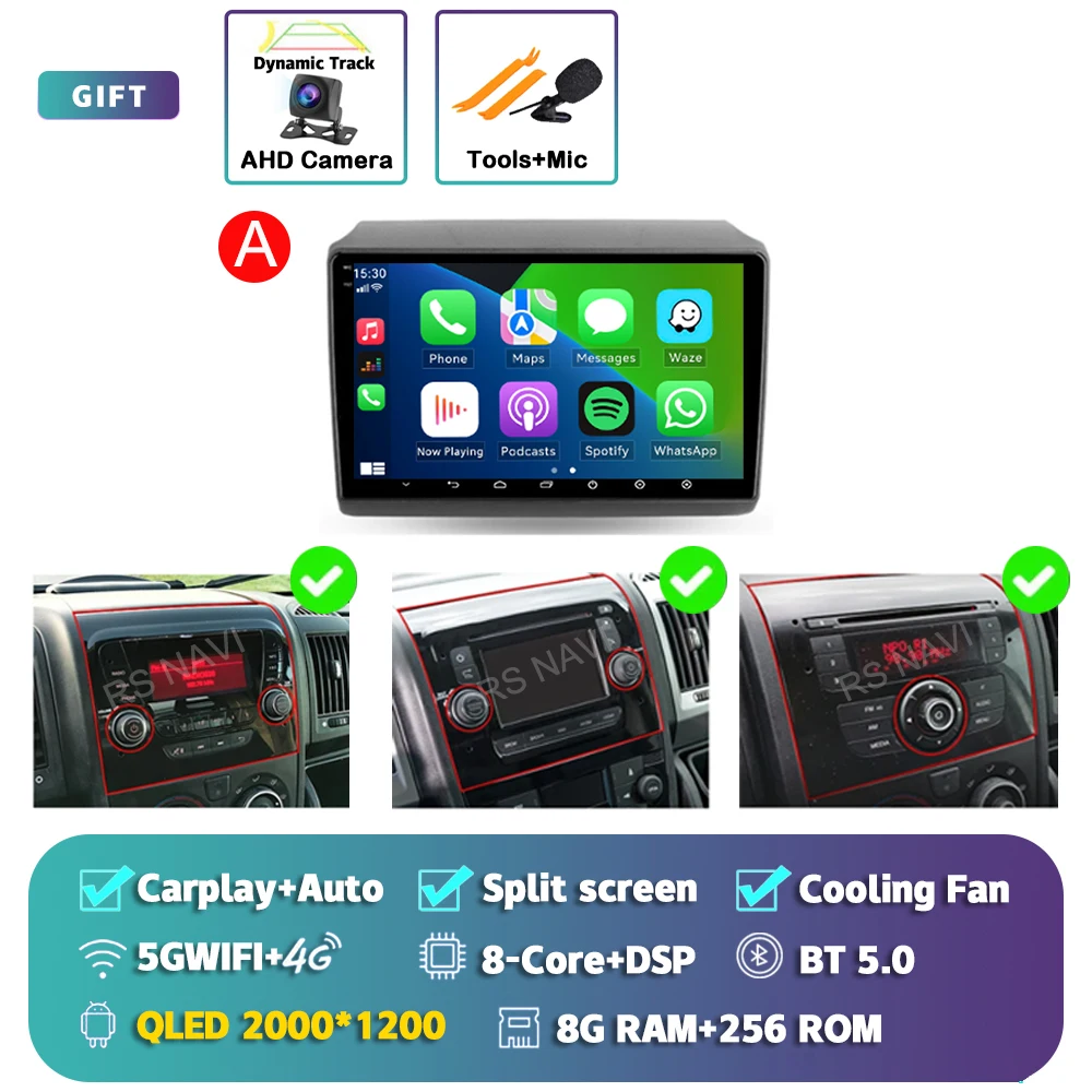 Android 15 For Fiat Ducato Peugeot Boxer Citroen Jumper 2006-2022 2K QLED Android Car Radio Multimedia stereo Player GPS CarPlay