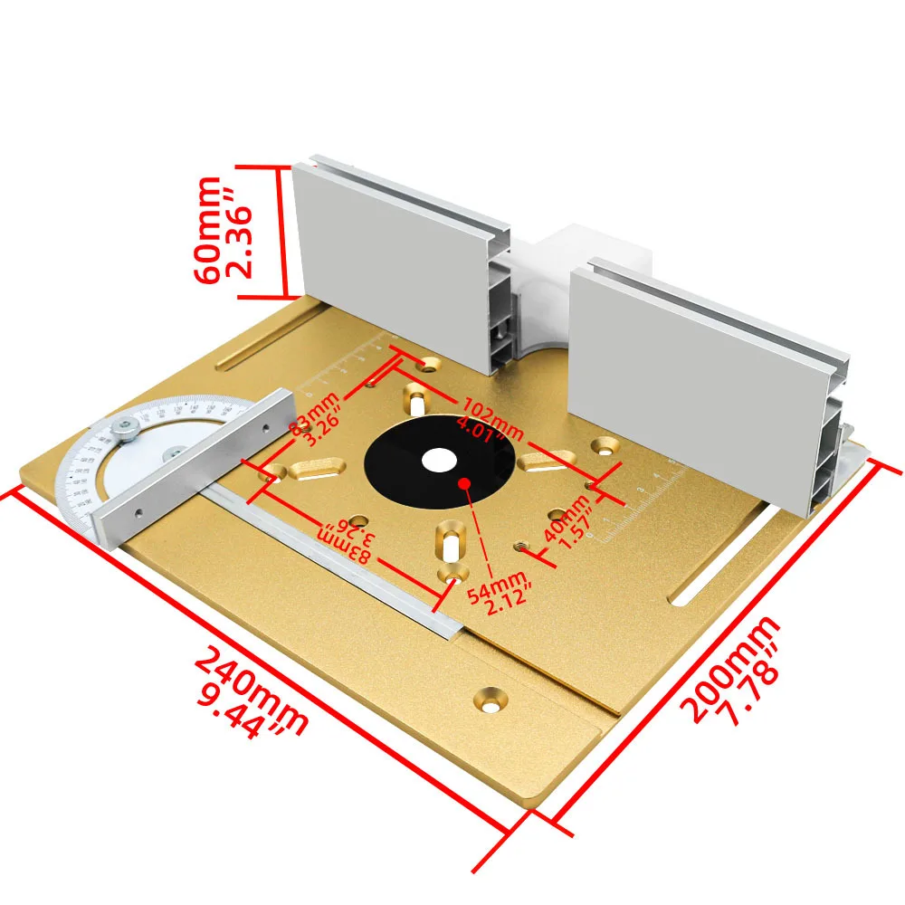 Precision Router Lift Aluminum Router Table Insert Plate Set - Wood Router Lifting Base for Working Benches DIY Tool