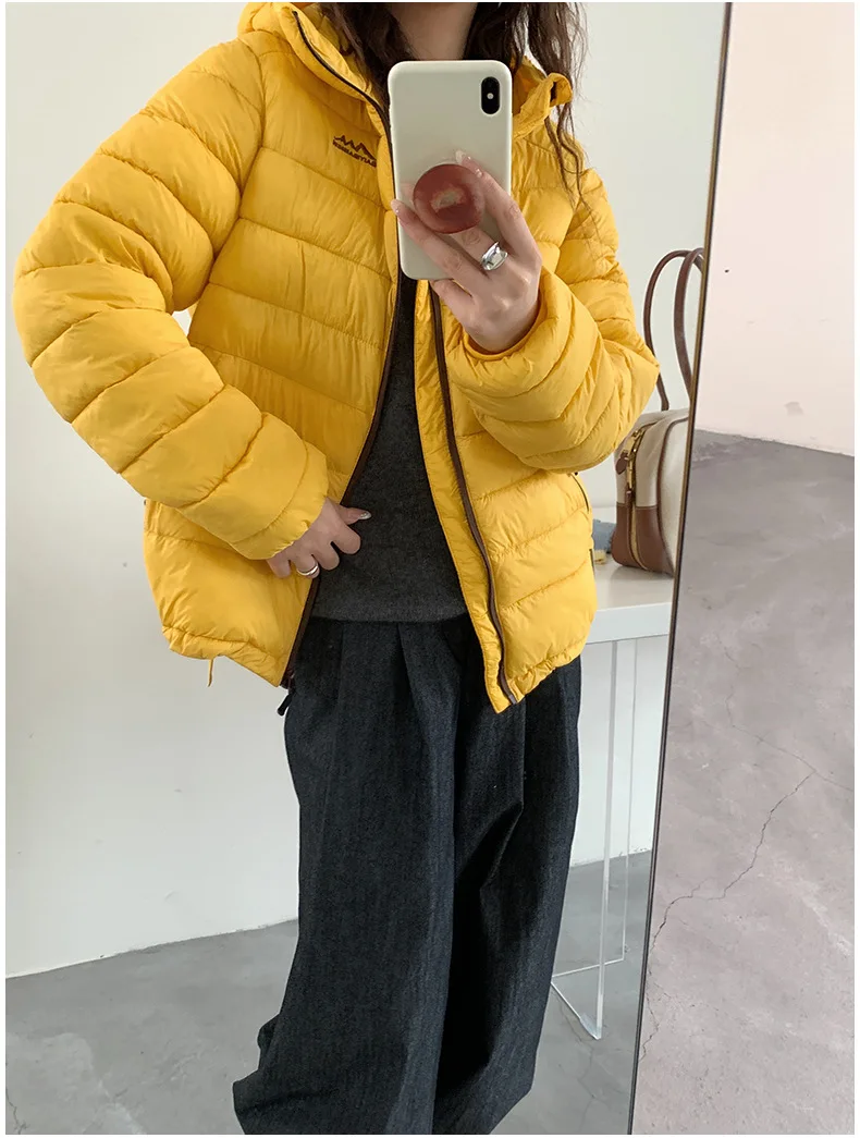 Solid Lightweight Hooded Padded Jacket Women Autumn Winter Casual Outdoor Soft Puffer Jacket Woman All Match Korean Warm Parkas