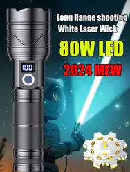 2024 NEW White Laser XHP360 Led Flashlight Camping Emergency aluminium alloy Torch Searchlight USB Rechargeable Shot Long 1500m