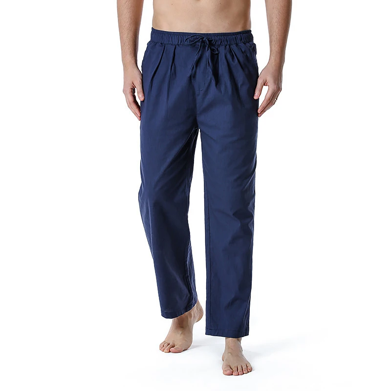 

Summer New Fashion Men's Long Pants Streetwear Vintage Solid Color Drawstring Sweatpants Men Casual Mid Waist Pockets Trousers