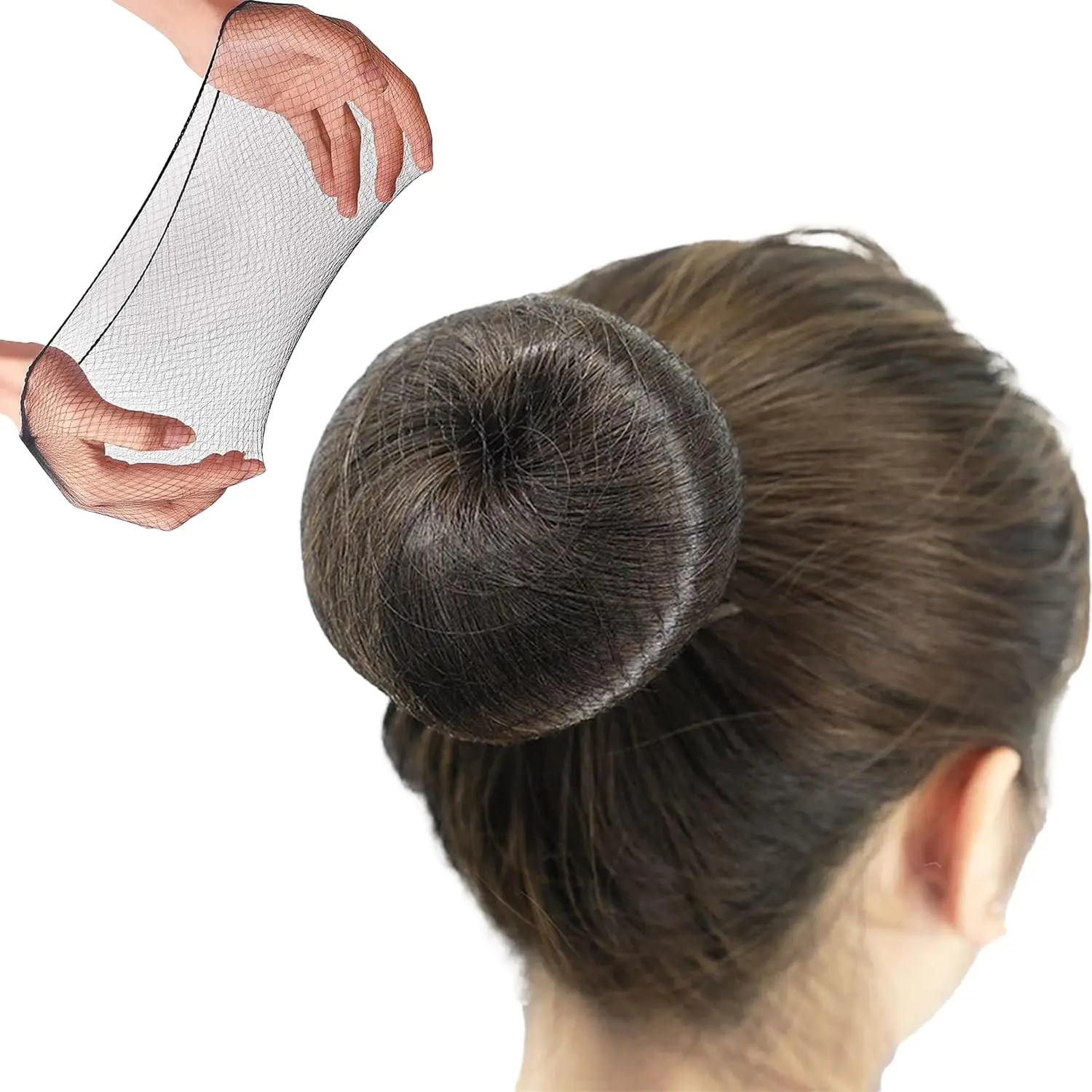 100Pcs Invisible Elastic Hair Nets,Soft Mesh Bun Net,Stretchy&Comfortable for Women,Ideal for Ballet,Kitchen&Food Service