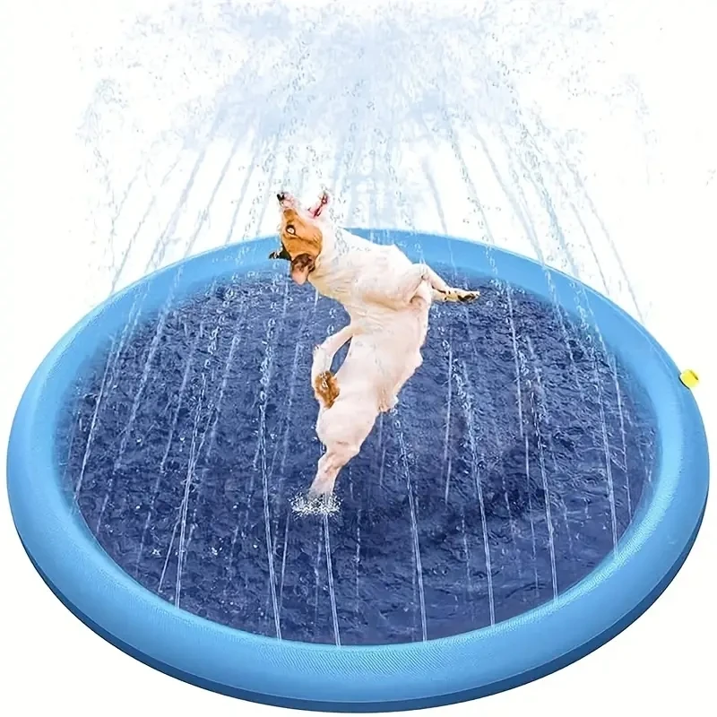 Thicker & Durable Pet Spray Pad - Quick-Fill Dog Bath Pool for SummerFun - Portable, Leak-Proof, Cooling Water Tub - Perfect Out