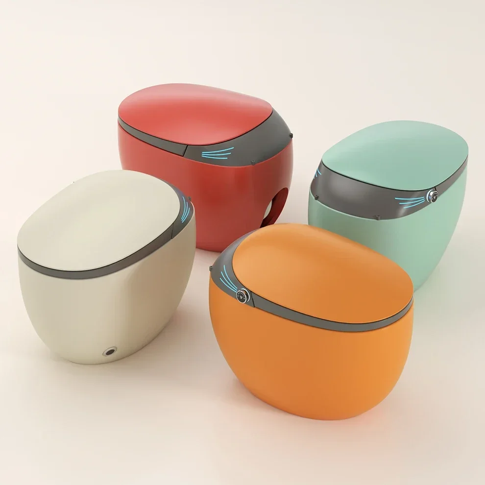 -Color design floor mounted intelligent inodoro automatic flush bathroom wc ceramic round smart toilet
