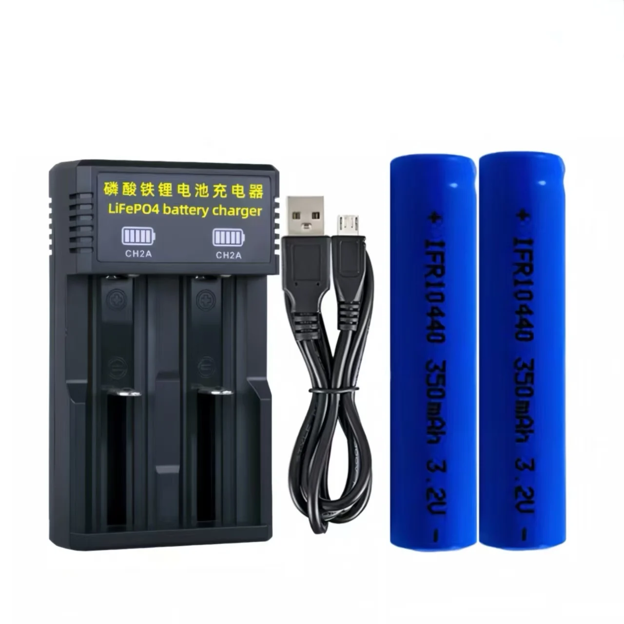 10440 LiFePO4-Batterie 3,2 V 350 mAh AAA-Batterieladegerät für Taschenlampe, elektrische Zahnbürste, Lautsprecher, Rasierer, ferngesteuertes Auto