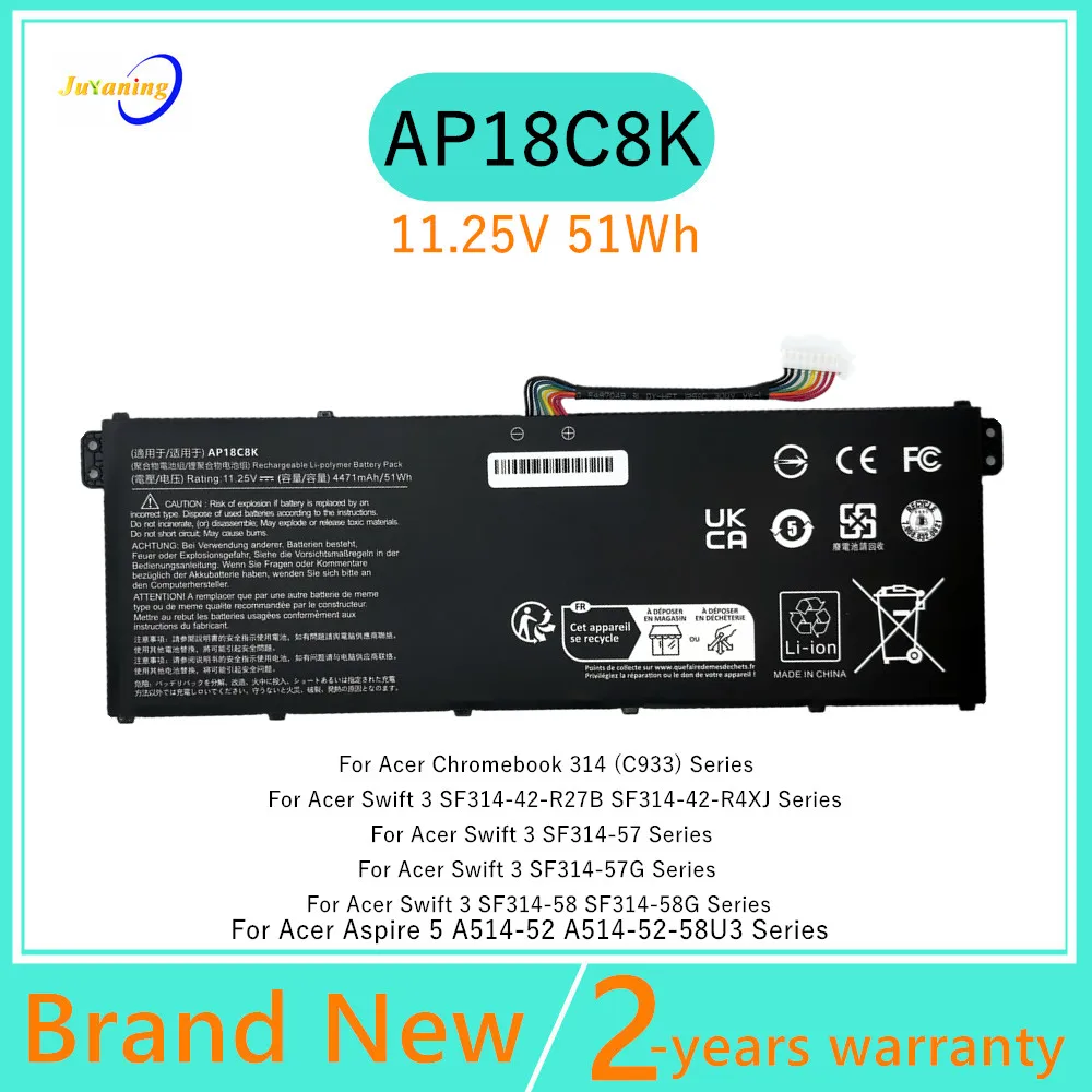 AP18C8K Laptop Battery For Acer Aspire 5 A514-52 A514-52-58U3 for Swift 3 SF314-42-R27B SF314-42-R4XJ SF314-57G SF314-58G