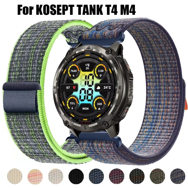 22mm Embroidery Nylon Loop For KOSPET Tank T4 M4/Tank T3 M3 T2 M2/T3 Ultra M3 Ultra Sport Strap For KOSPET MAGIC P10 R10/ORB