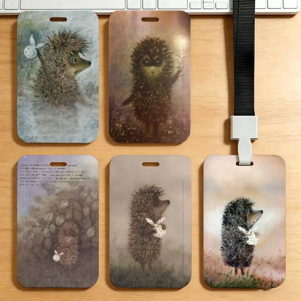 H-HedgehogS In The Fog Lanyard Style Card Sleeve Keychain Work Badge Clip Neck Lanyard For Office And Campus Use Name Tag