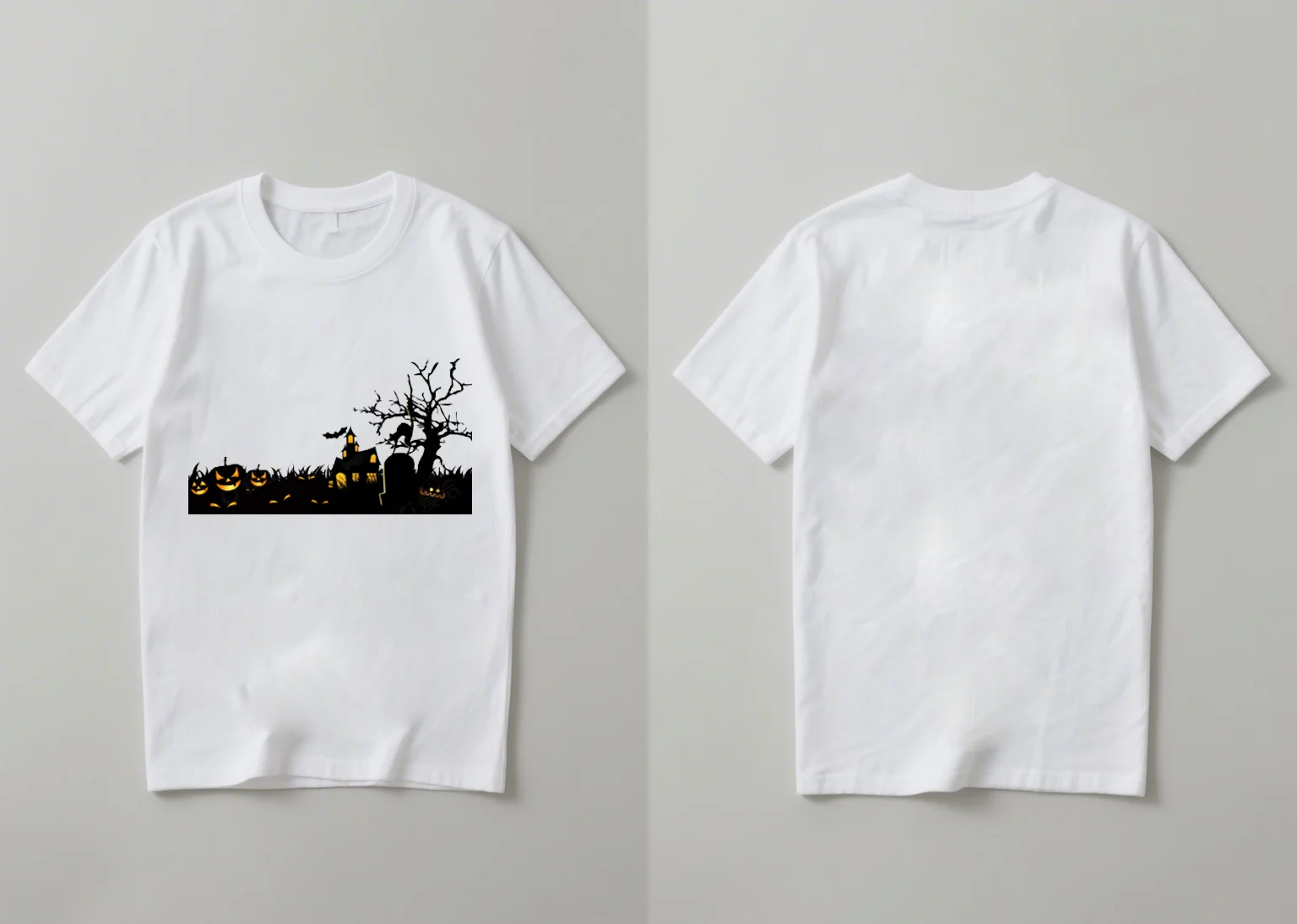 

2025 new popular Christmas themed horror element printed short sleeved shirt is versatile and suitable for both men and women