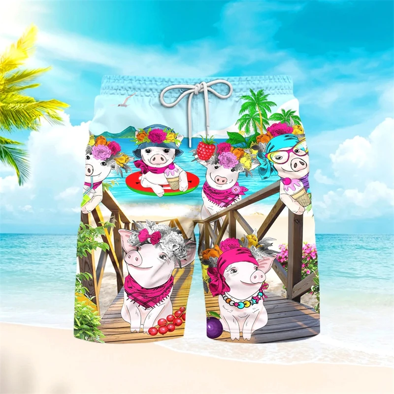 

Мужские шорты для плавания с 3D принтом Parrot Pigs, уличная одежда, пляжные шорты, спортивные повседневные купальники, брюки, мужская, детская одежда, Para Hombre