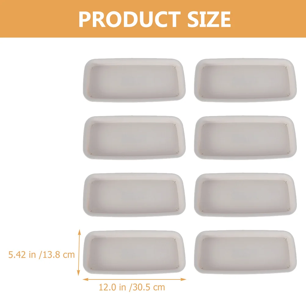 

8 Pcs Large Flower Pot Saucer Regtangular Planters Trays for Indoor Plants Rectangular Houseplant Drainage