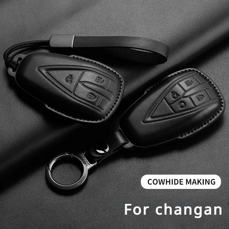 

3/4/5 Buttons Leather Car Remote Key Case Cover For Changan UNIT UNIK CS35PLUS CS55 PLUS CS75 PLUS Oshan X7 X5 Protector Bag