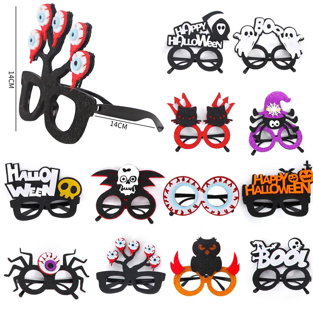 

2024 New Halloween Decoration Glasses Disney Halloween Party Kids Adult Horror Props Skeleton Ghost Glasses Frame Holiday Gifts