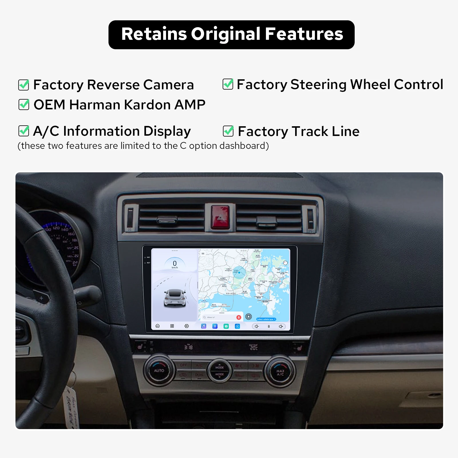 12GB 256GB 9.5 Inch 2K Carplay Car Multimedia Player GPS Naviagtion For Subaru Legacy/Outback 2015-2018 Car Radio FM/AM HDMI