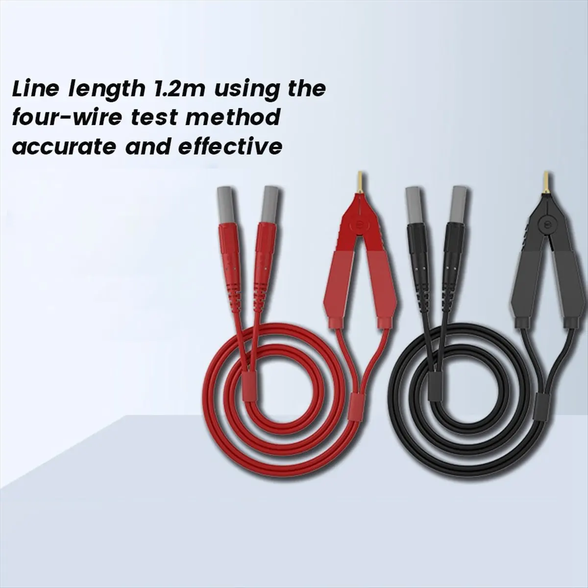 A60P Kelvin Test Lead Bottom Resistance 4-Wire 4mm Lantern Plug Clip Orichalum Plating Kelvin Probes J.70075