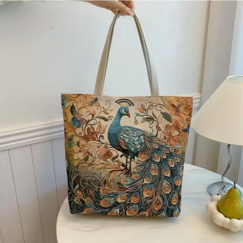 bolsa-tote-com-bordado-de-pavao-etnico-para-mulher-em-linho-com-design-de-dupla-face-grande-capacidade-ideal-para-compras-e-para-usar-ao-ombro-ou-na-mao
