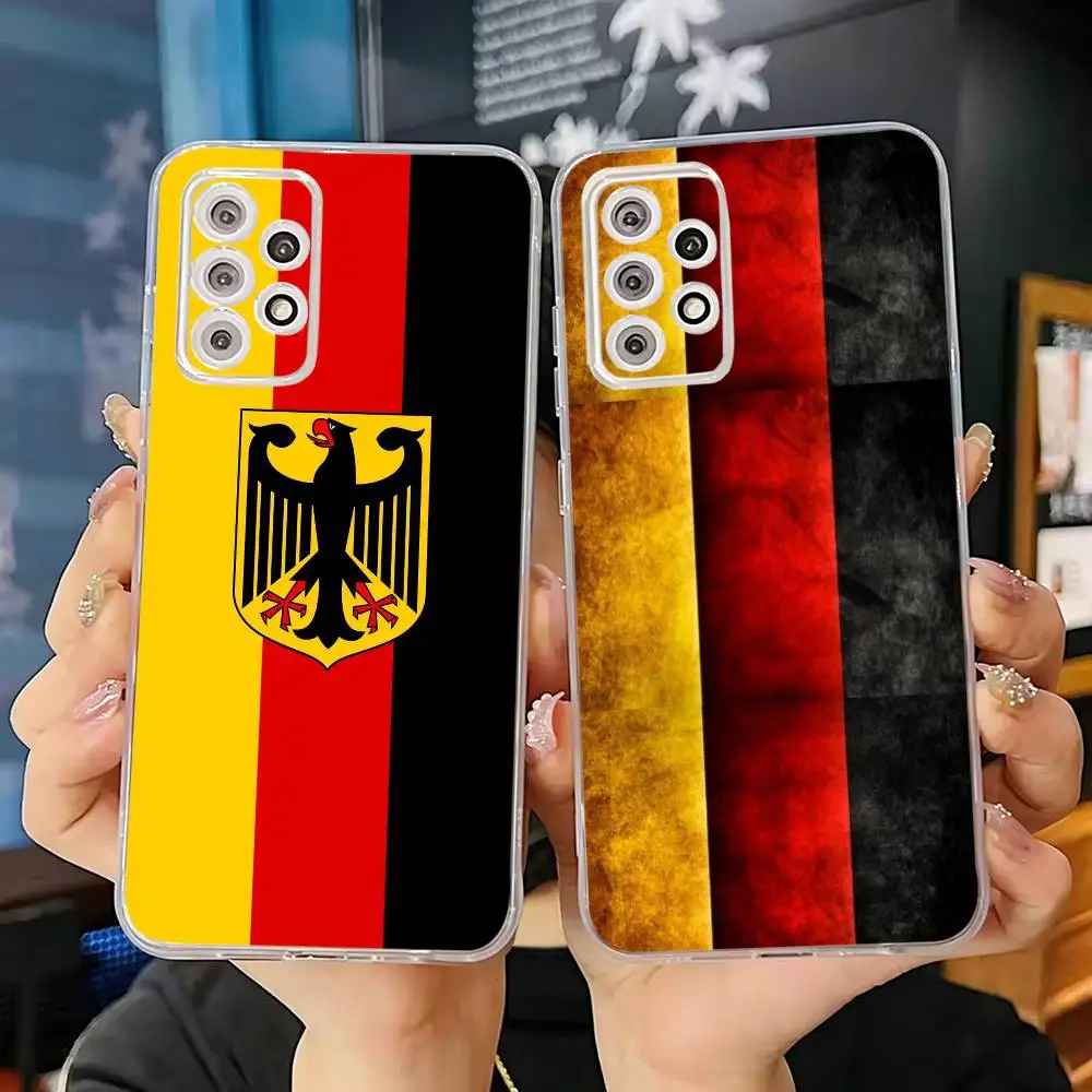 Germany Flag  For Samsung S25  S24 S23 S22 S21 S20 S10 FE Note 20 Ultra Plus Cover Funda Transparent Soft Phone Case