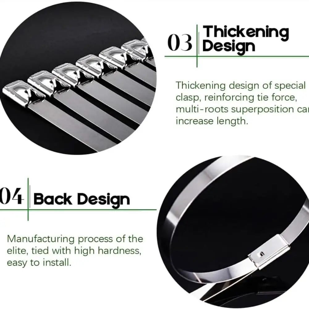 ケーブルタイガンキット,ステンレス鋼ケーブルタイ,153個の耐紫外線性