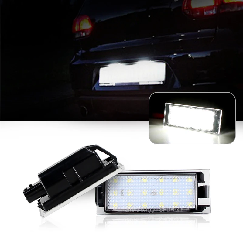

2pcs LED License Plate Lights For Renault Clio Laguna 2 Megane 3 Twingo Master Vel Satis Opel Movano Number Lamp Car Accessories