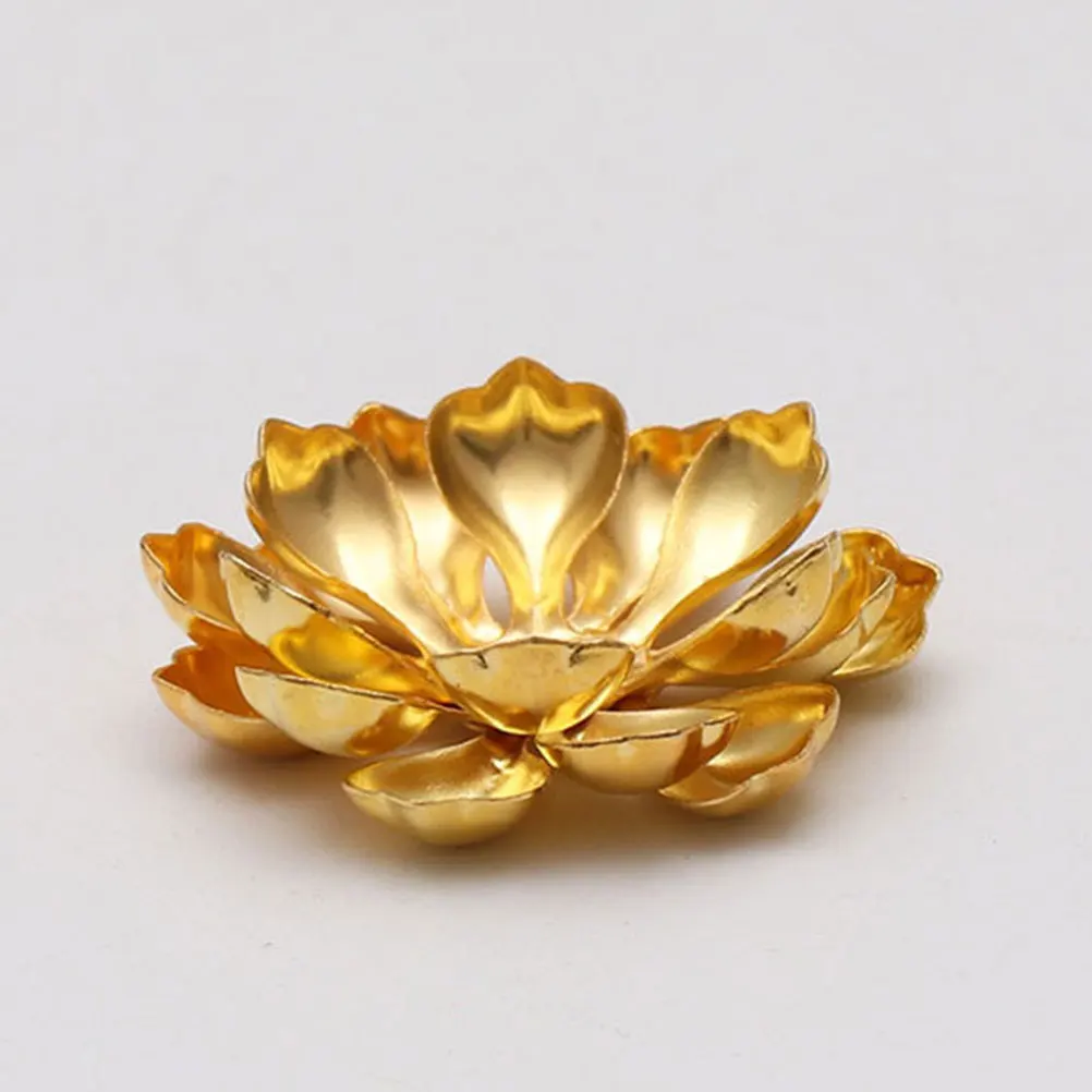 

50 Pcs Metal Lotus Jewelry Accessories Durable Layers Leaf Pendant DIY Charm Set Iron Pendants Hanging Decor Mini Hole